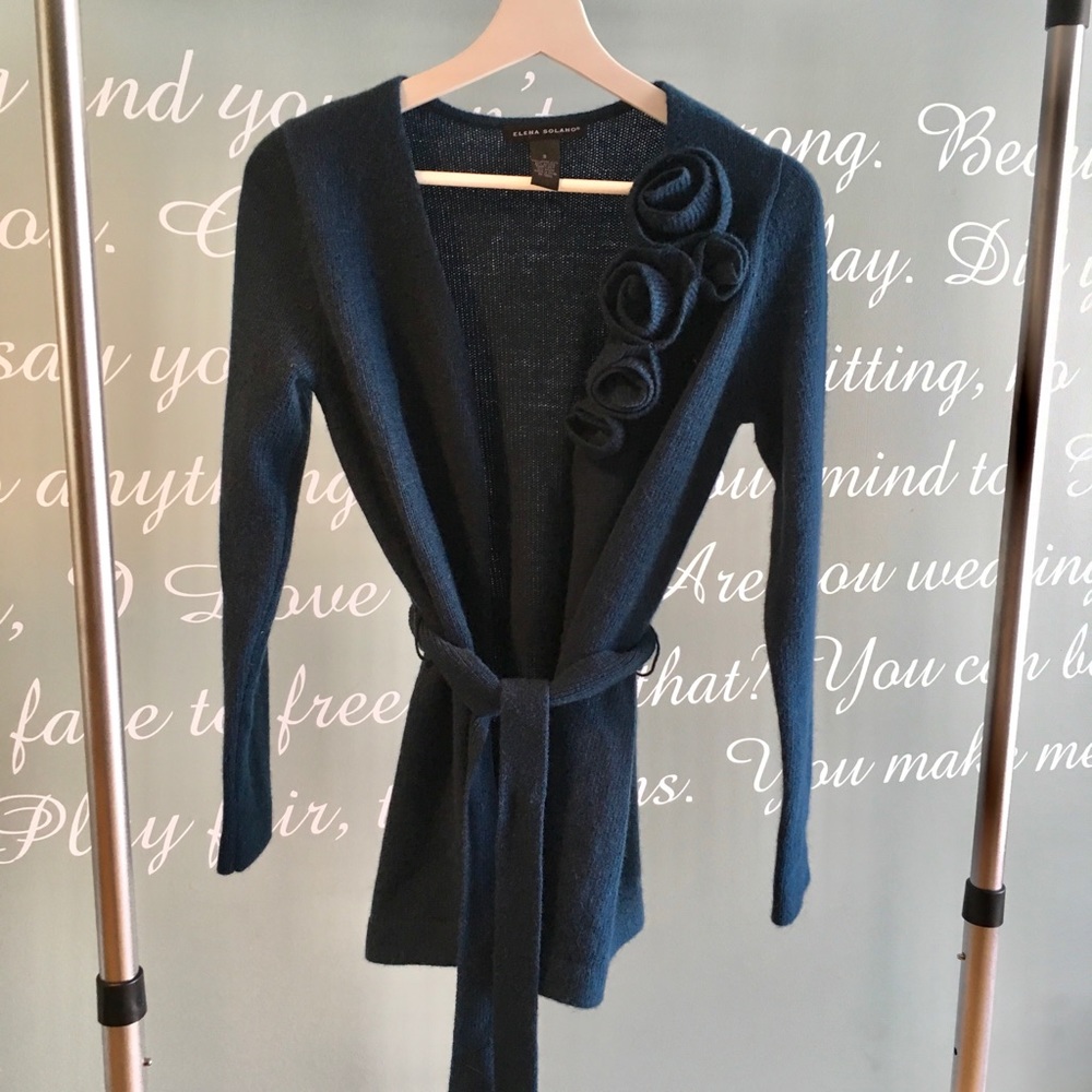 ELENA SOLANO TEAL LONG CARDI